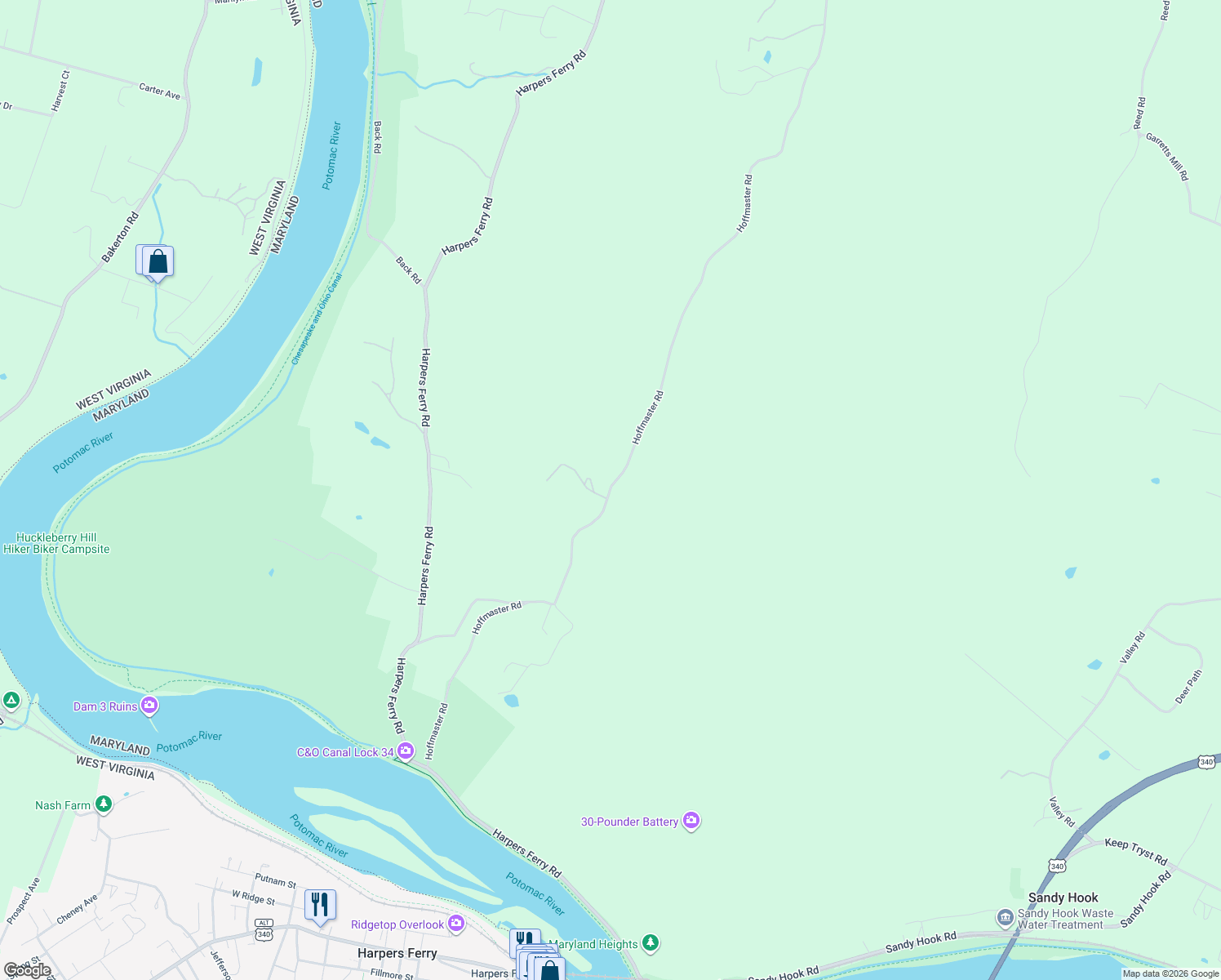 map of restaurants, bars, coffee shops, grocery stores, and more near 1035 Hoffmaster Road in Knoxville