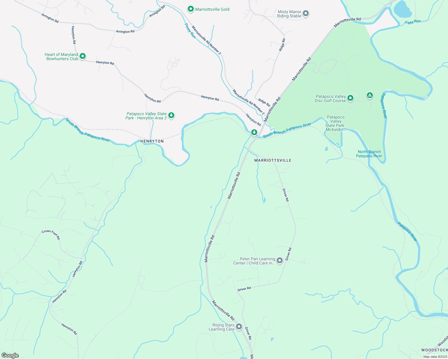 map of restaurants, bars, coffee shops, grocery stores, and more near 870 Marriottsville Road in Marriottsville