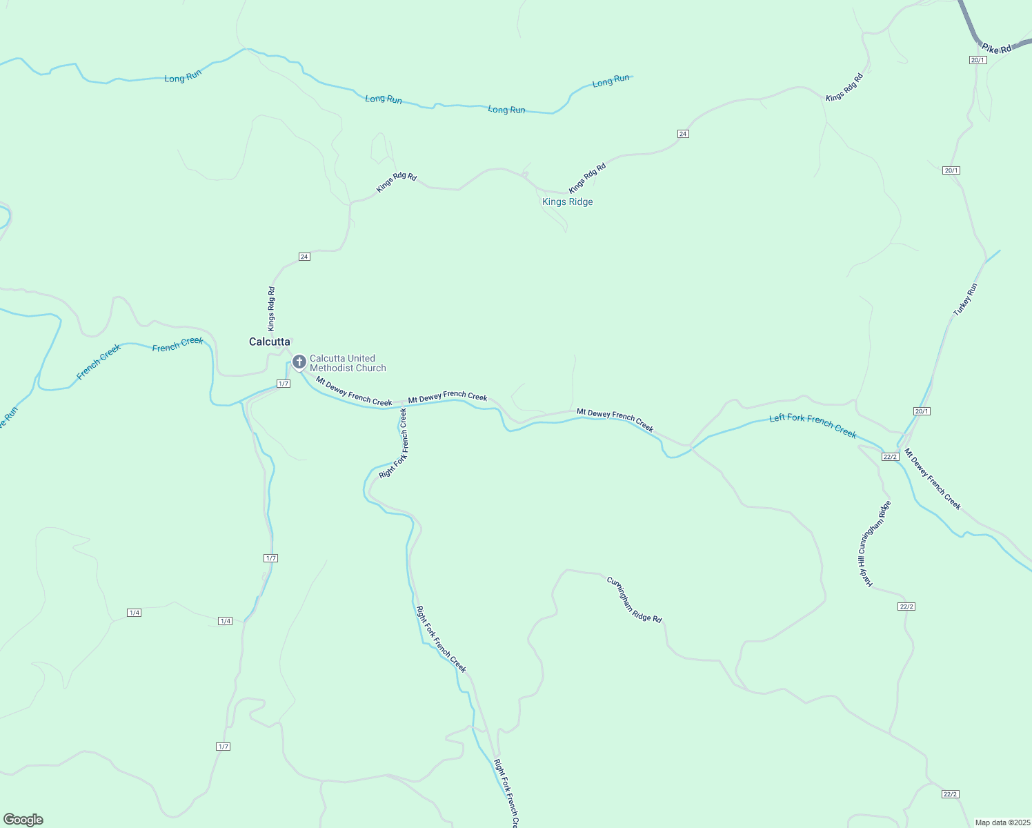 map of restaurants, bars, coffee shops, grocery stores, and more near 483 Mount Dewey French Creek in Saint Marys