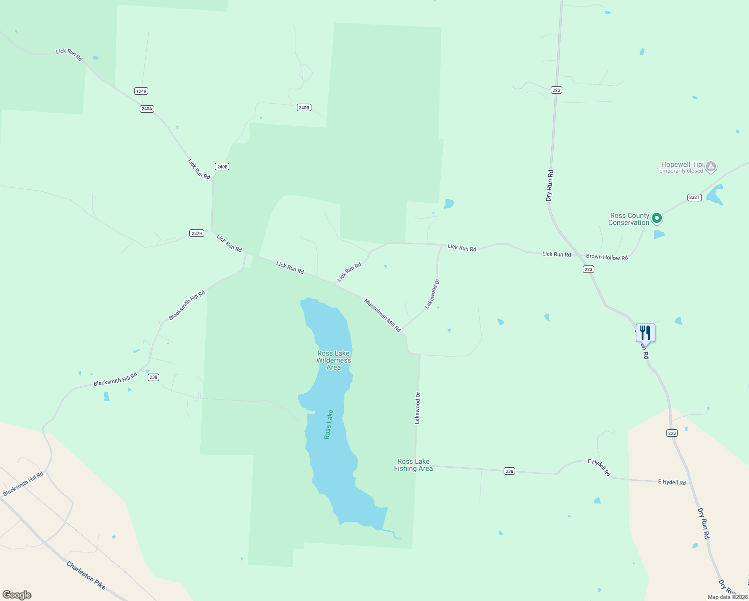 map of restaurants, bars, coffee shops, grocery stores, and more near 169 Musselman Mill Road in Chillicothe