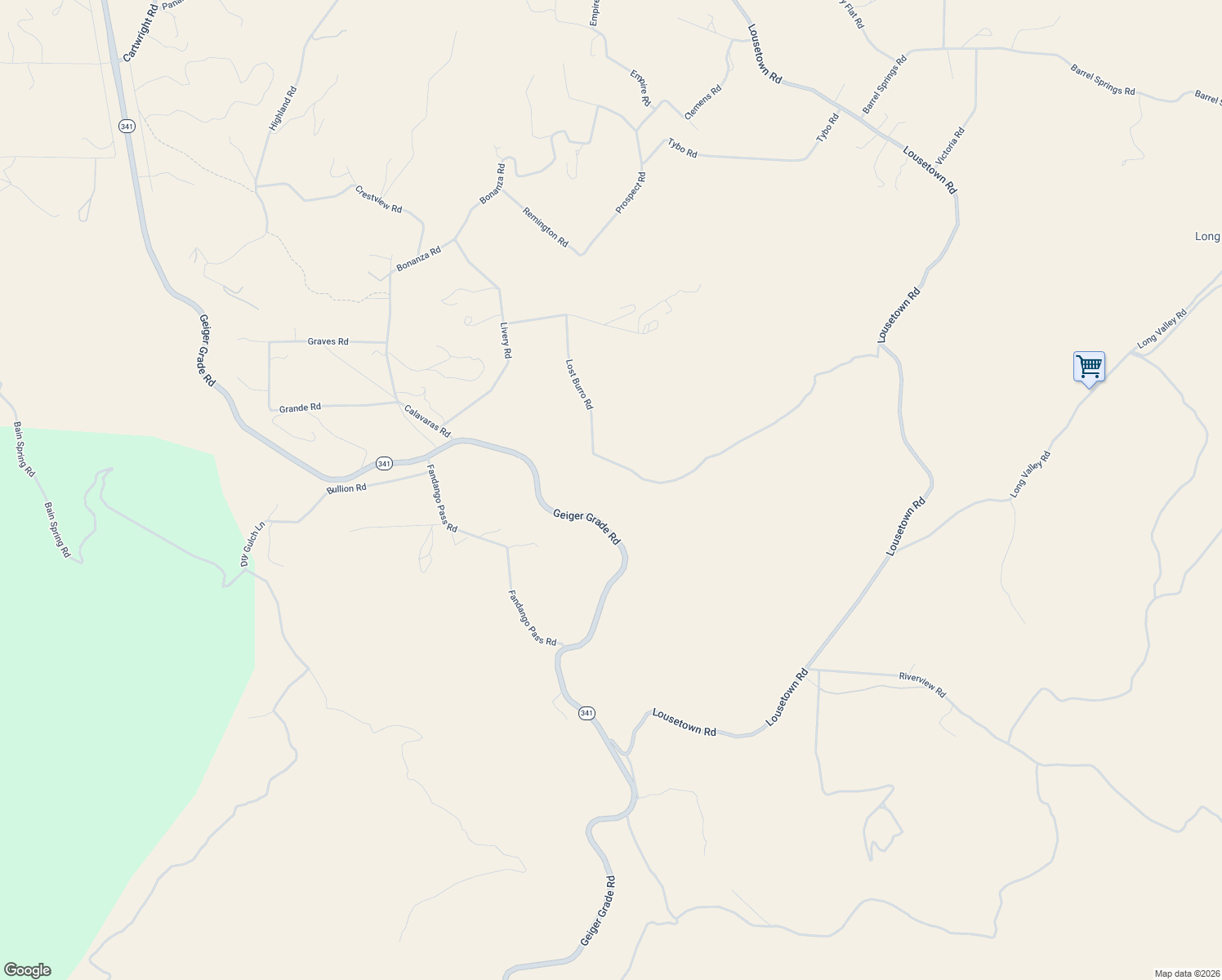 map of restaurants, bars, coffee shops, grocery stores, and more near 4720 Lost Burro Road in Reno