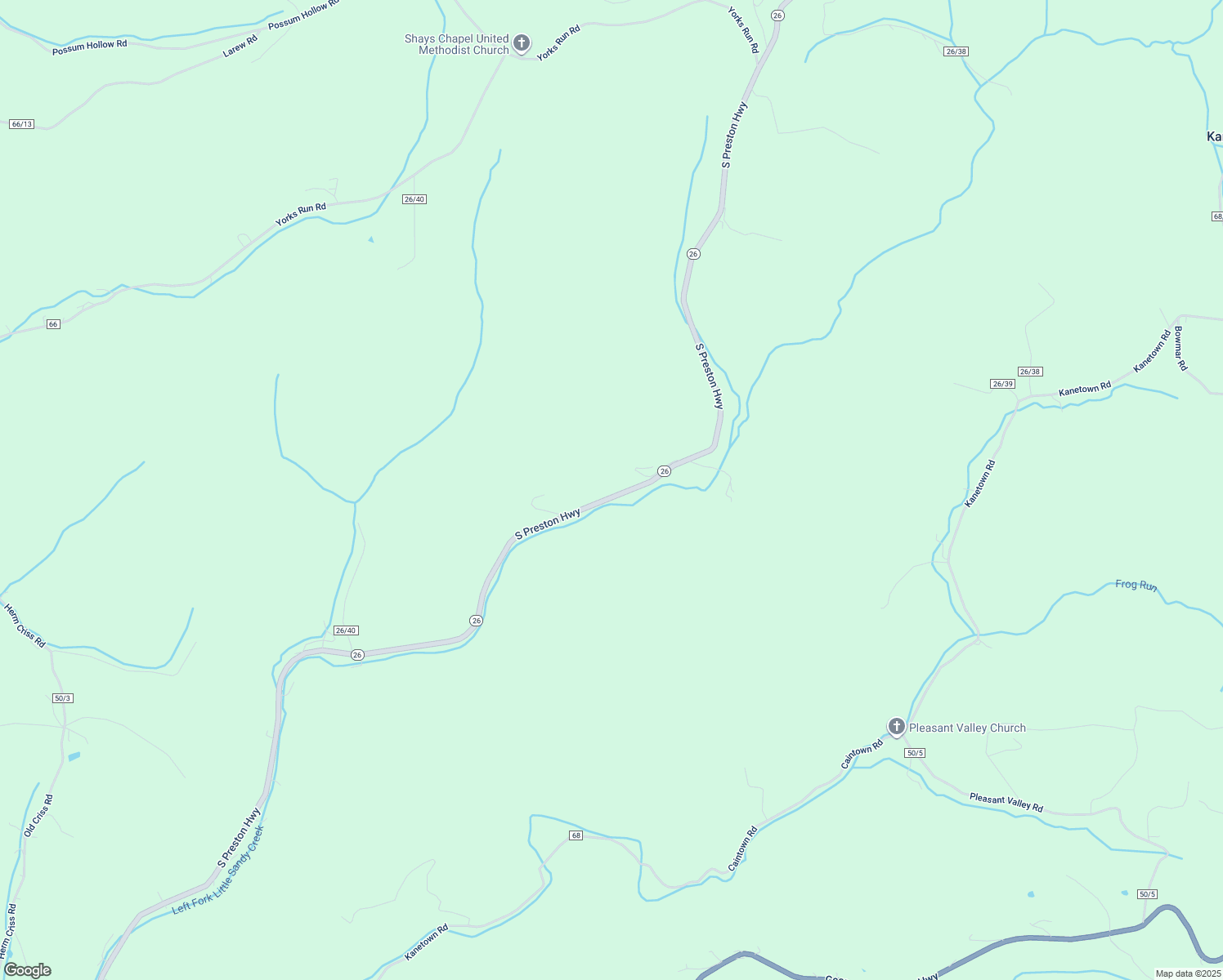 map of restaurants, bars, coffee shops, grocery stores, and more near 2365 South Preston Highway in Tunnelton