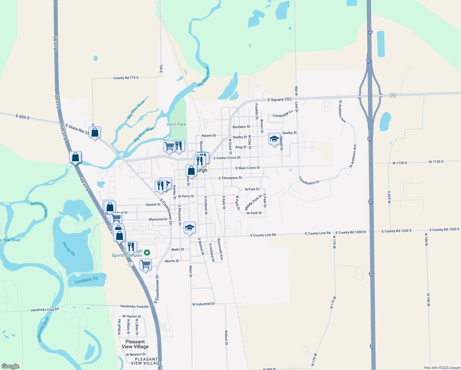 map of restaurants, bars, coffee shops, grocery stores, and more near 408 East Campbell Street in Edinburgh