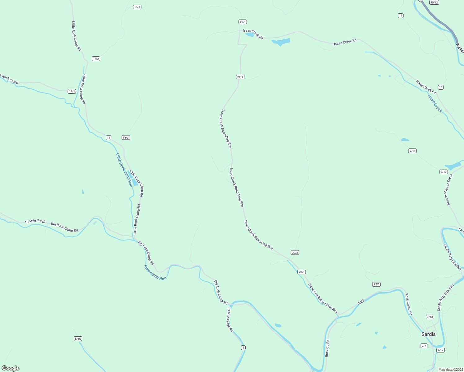 map of restaurants, bars, coffee shops, grocery stores, and more near 1293 Isaac Creek Road-Flag Run in Clarksburg