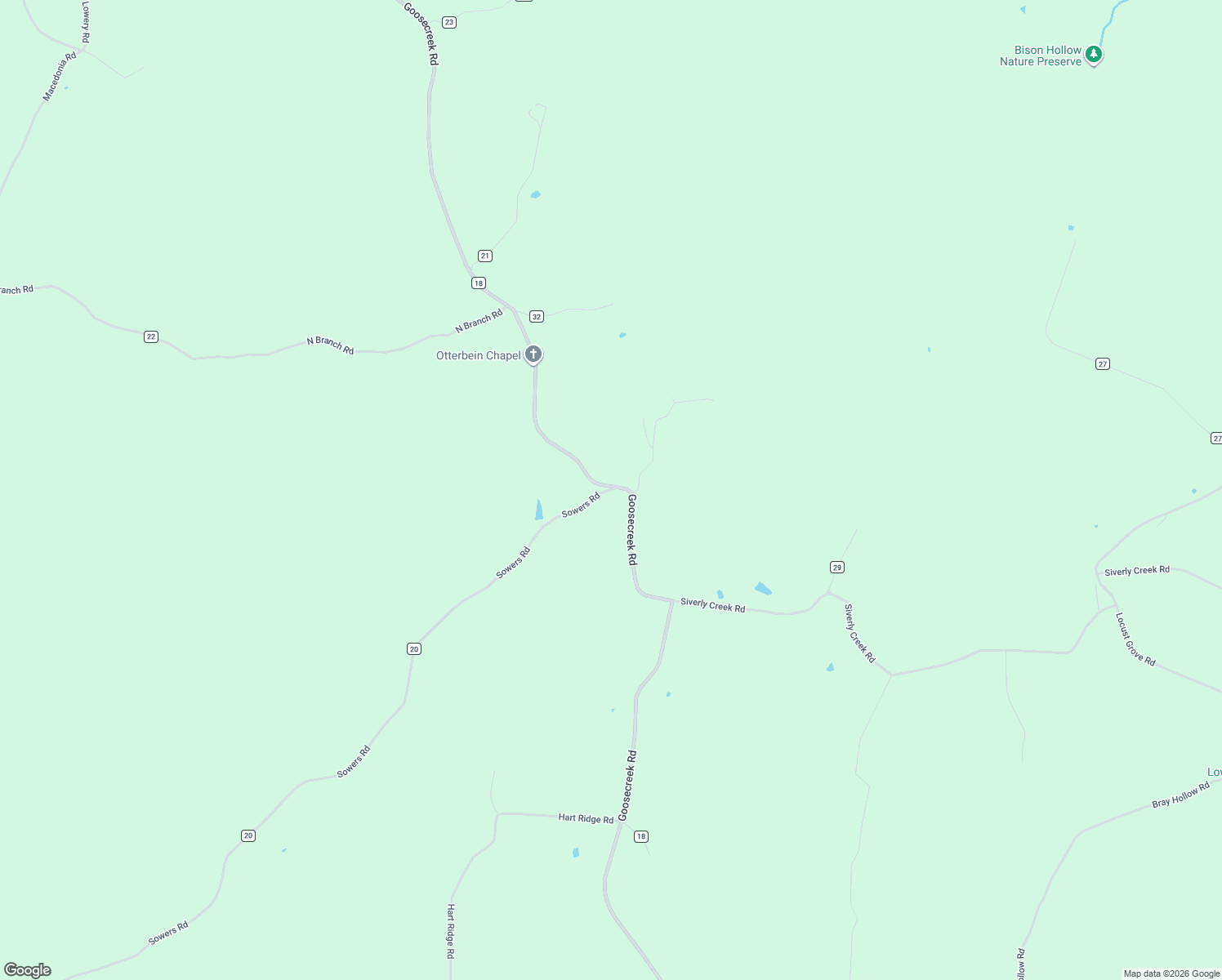 map of restaurants, bars, coffee shops, grocery stores, and more near 26359 Goosecreek Road in McArthur