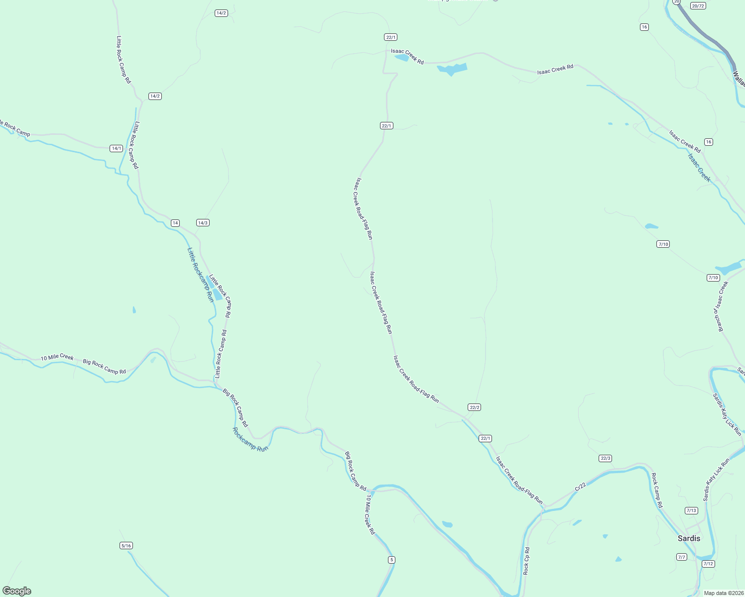 map of restaurants, bars, coffee shops, grocery stores, and more near 1293 Isaac Creek Road-Flag Run in Clarksburg