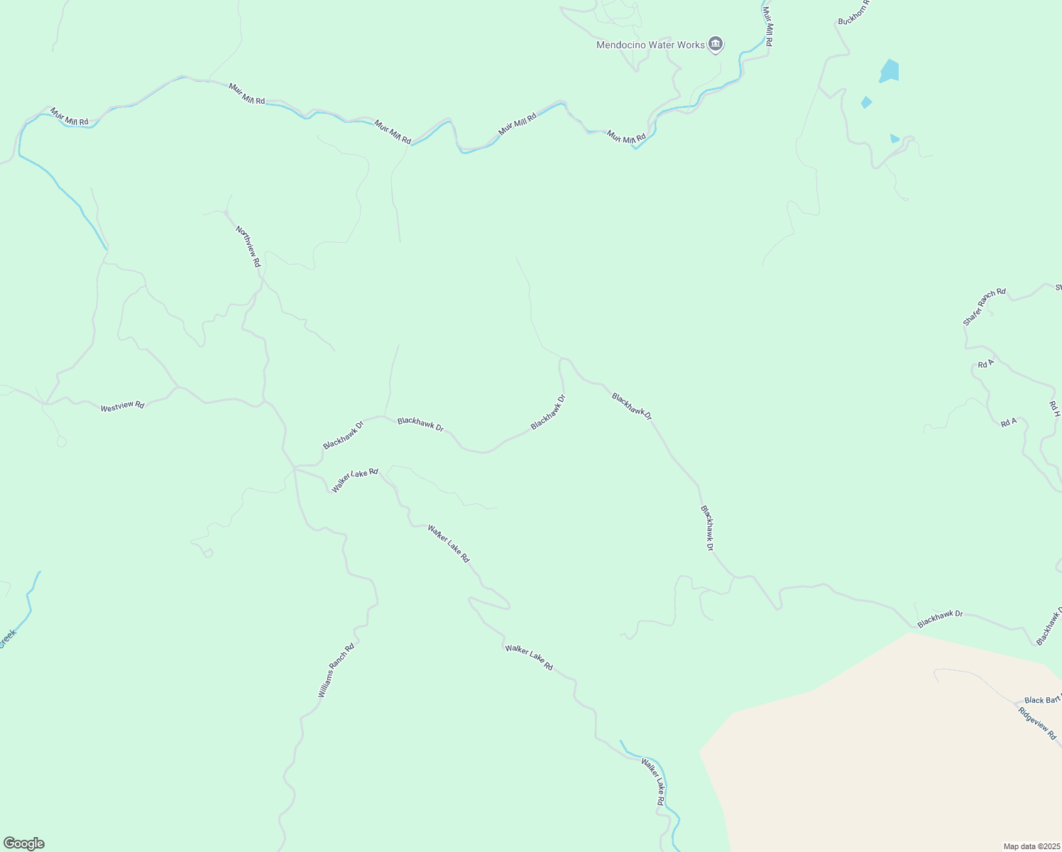 map of restaurants, bars, coffee shops, grocery stores, and more near 4260 Blackhawk Drive in Willits