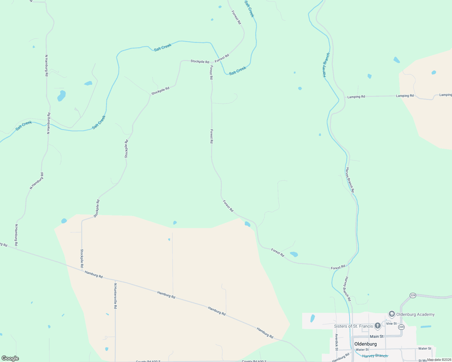 map of restaurants, bars, coffee shops, grocery stores, and more near 4095 Forest Road in Batesville
