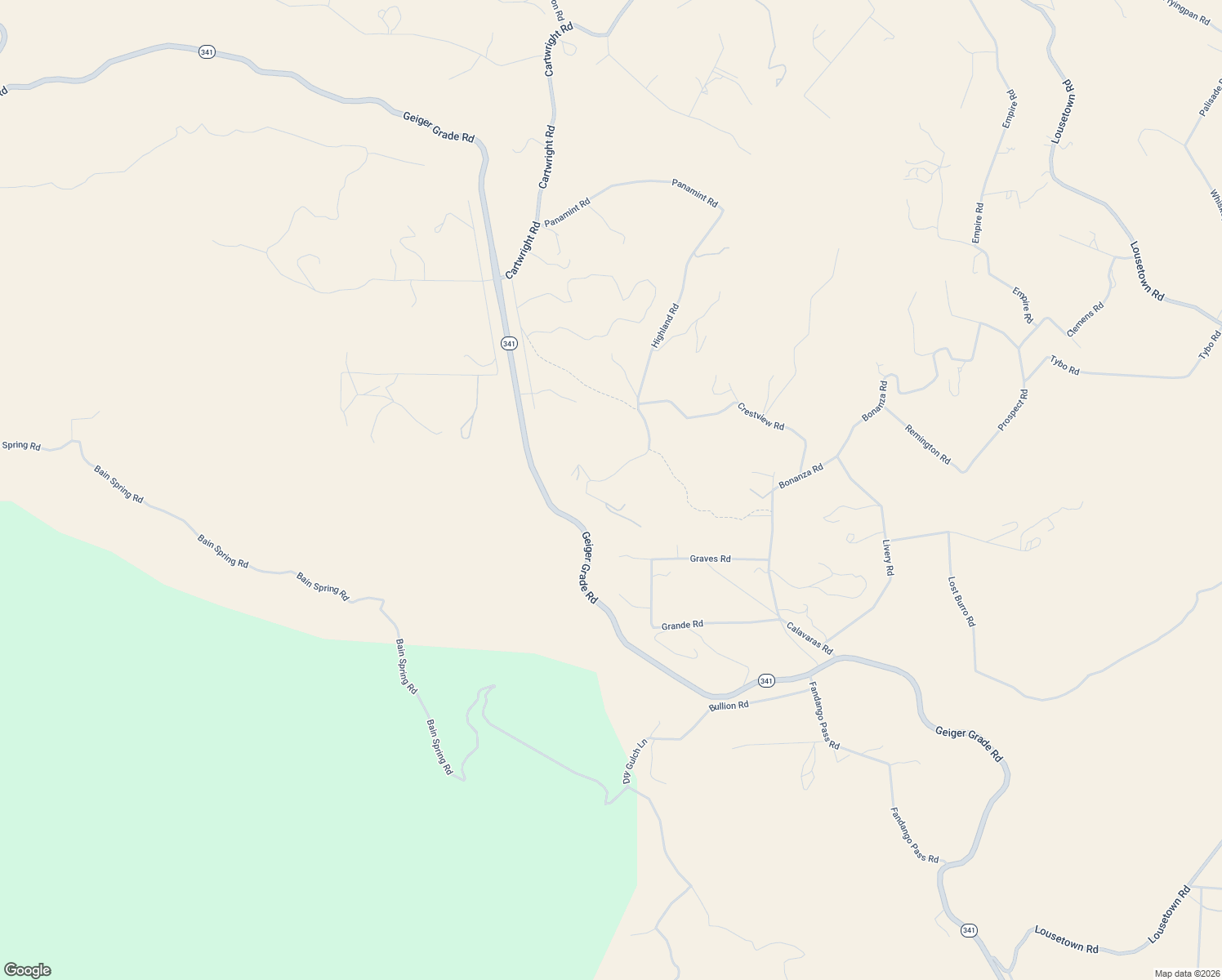 map of restaurants, bars, coffee shops, grocery stores, and more near 21281 Highland Road in Reno