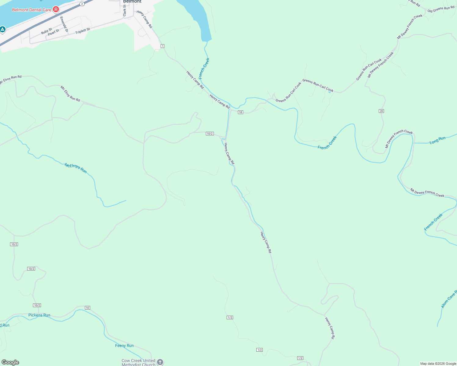 map of restaurants, bars, coffee shops, grocery stores, and more near 1940 Henry Camp Road in Saint Marys