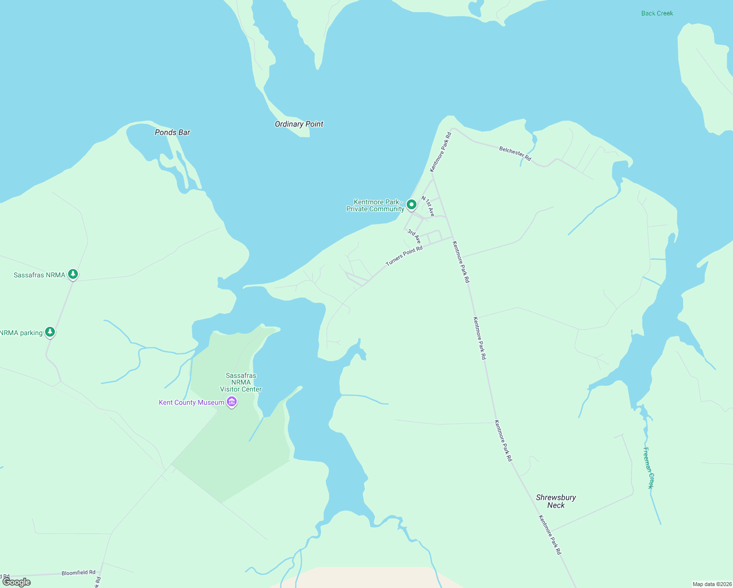 map of restaurants, bars, coffee shops, grocery stores, and more near 13973 Turners Point Road in Kennedyville