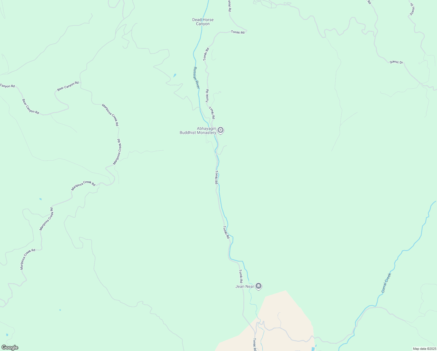 map of restaurants, bars, coffee shops, grocery stores, and more near 15775 Tomki Road in Redwood Valley