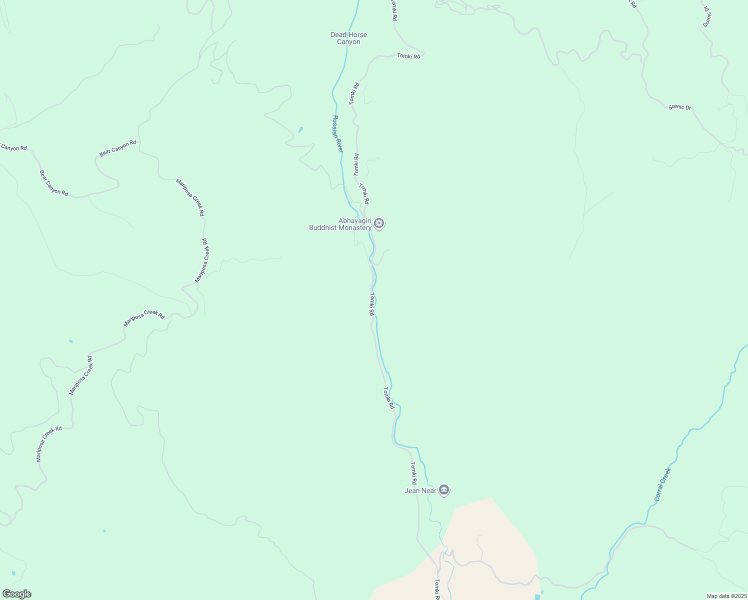 map of restaurants, bars, coffee shops, grocery stores, and more near 15775 Tomki Road in Redwood Valley