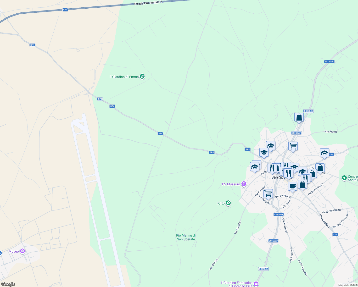 map of restaurants, bars, coffee shops, grocery stores, and more near in Province of Sulcis Iglesiente