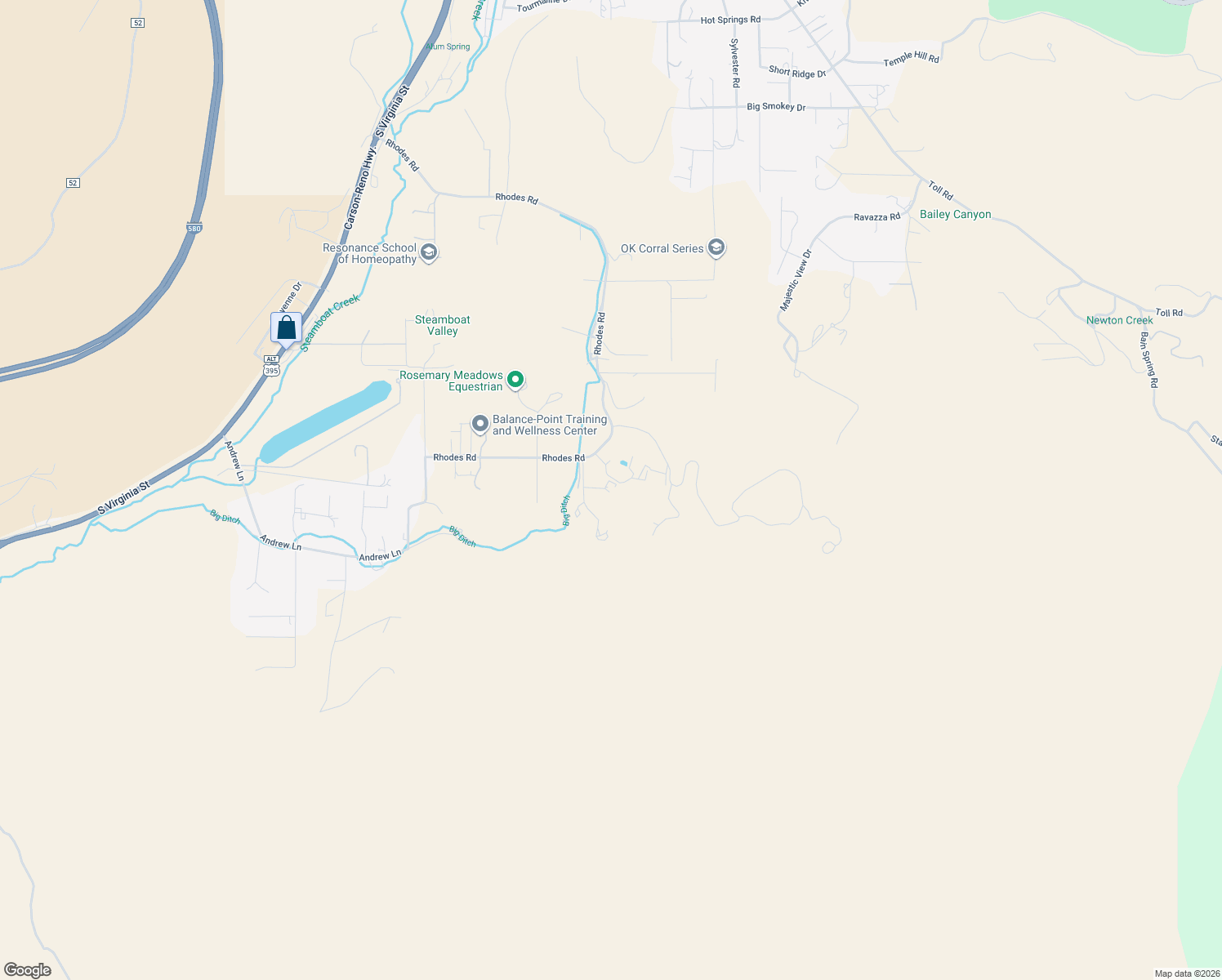 map of restaurants, bars, coffee shops, grocery stores, and more near 1080 Paddock Lane in Reno