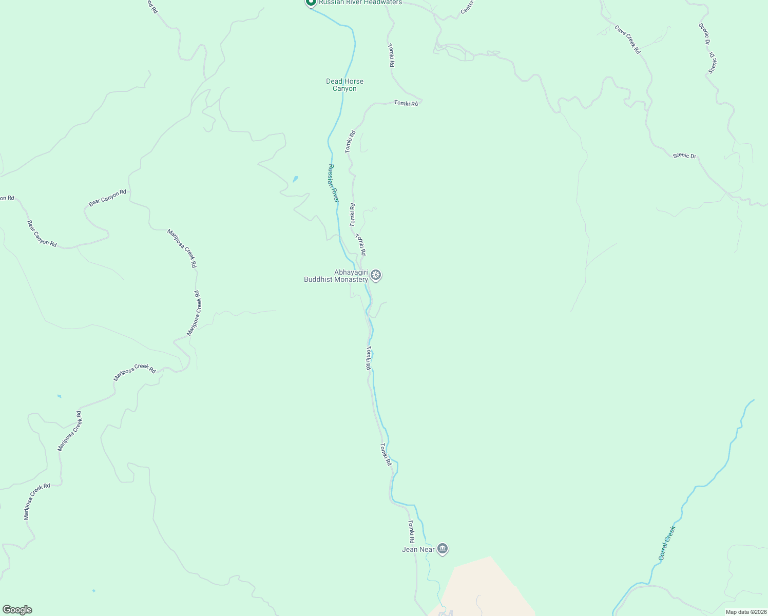 map of restaurants, bars, coffee shops, grocery stores, and more near 15901 Tomki Road in Redwood Valley