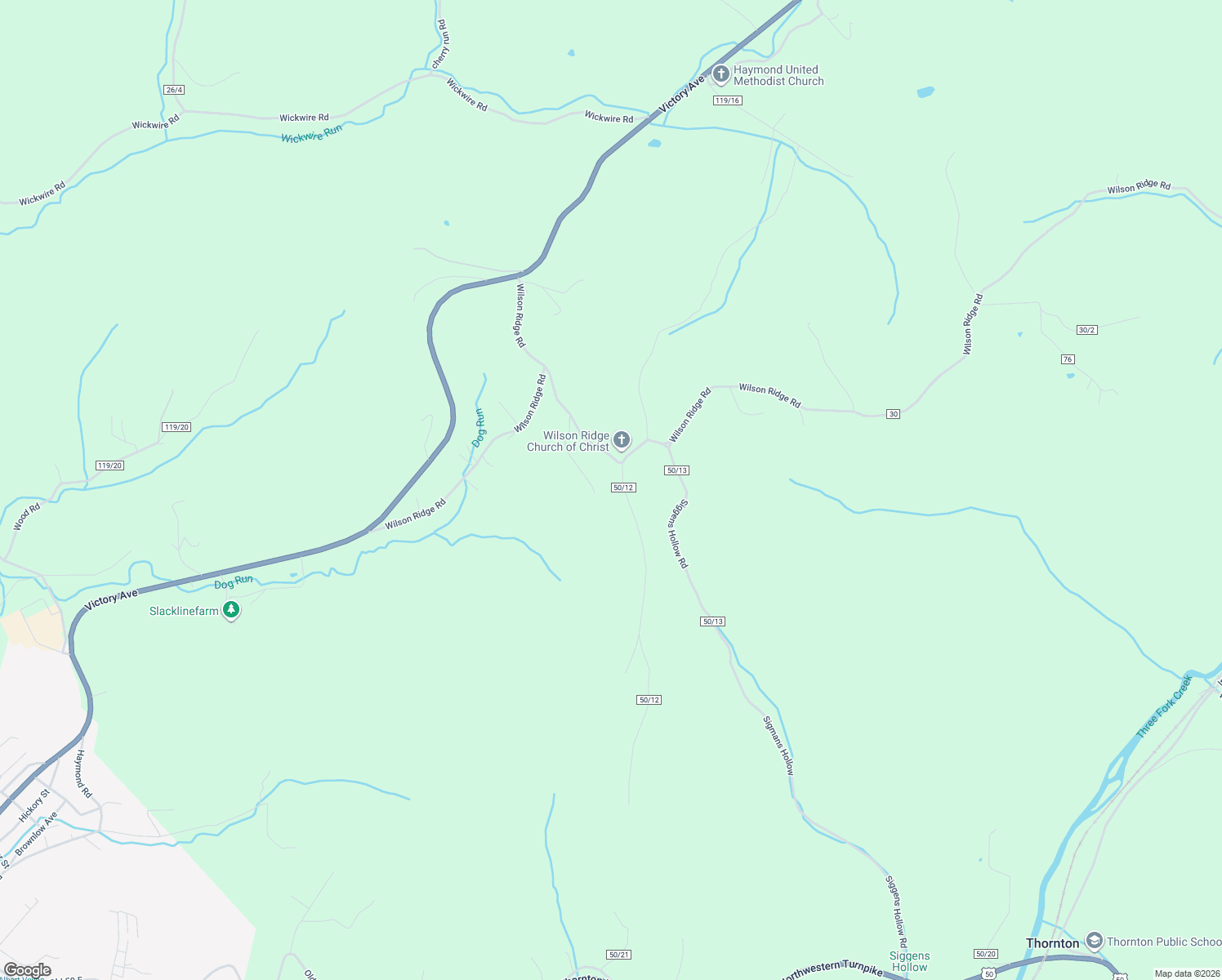 map of restaurants, bars, coffee shops, grocery stores, and more near Wilson Road in Grafton