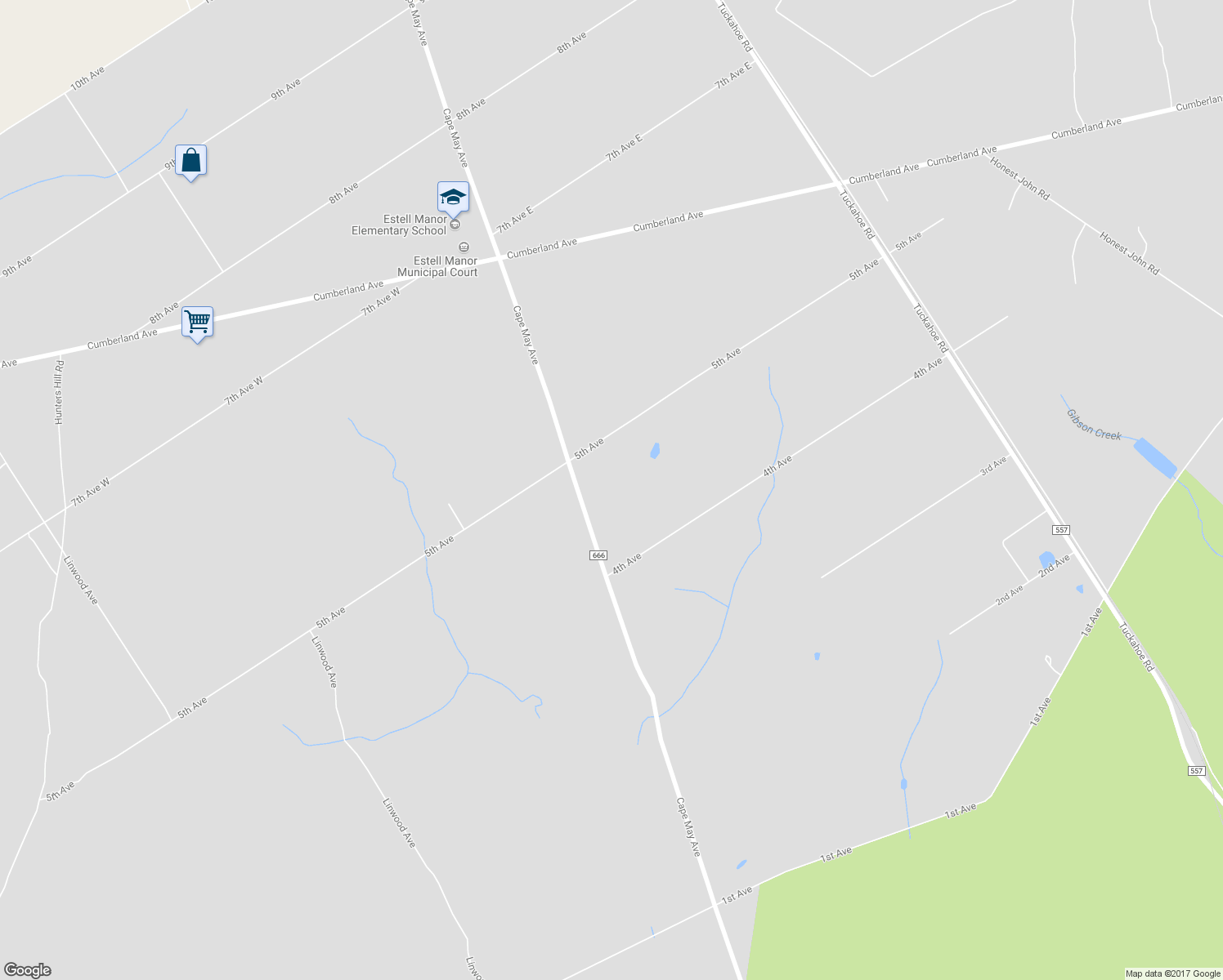 map of restaurants, bars, coffee shops, grocery stores, and more near 169 Cape May Avenue in Estell Manor