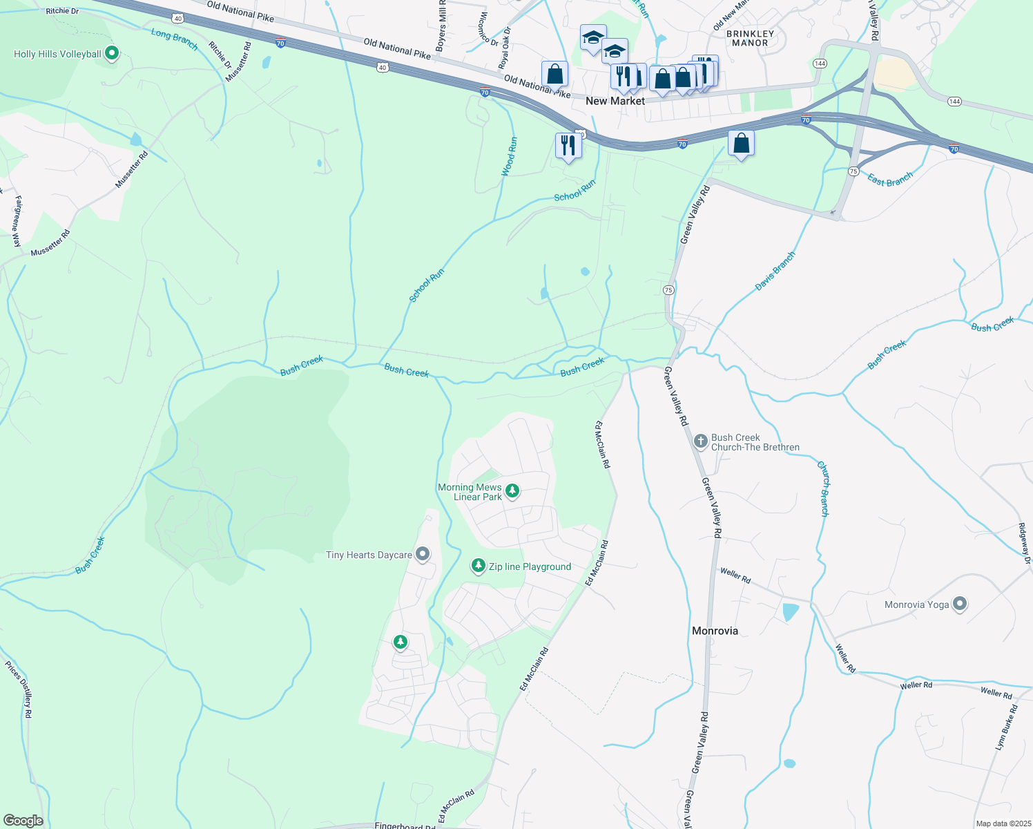 map of restaurants, bars, coffee shops, grocery stores, and more near 4834 Railway Circle in Monrovia