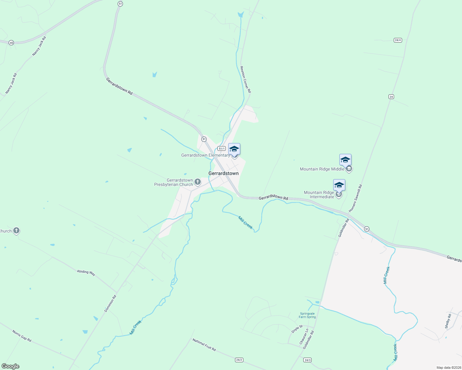map of restaurants, bars, coffee shops, grocery stores, and more near 1904 Gerrardstown Road in Gerrardstown