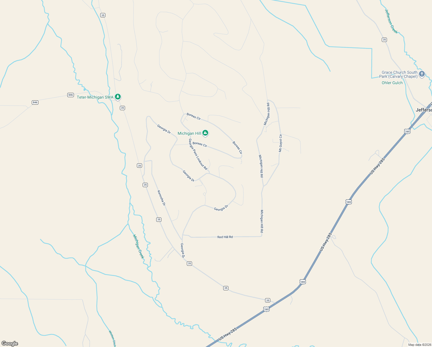map of restaurants, bars, coffee shops, grocery stores, and more near 1008 Boreas Circle in Jefferson
