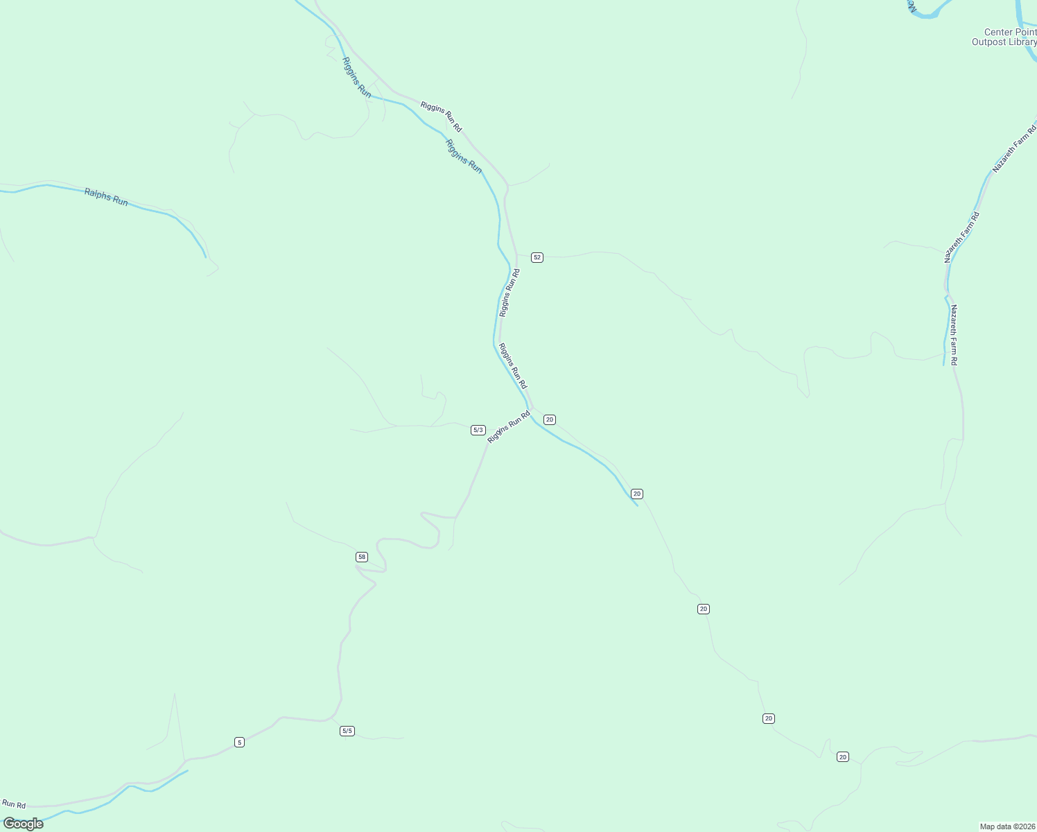 map of restaurants, bars, coffee shops, grocery stores, and more near 3021 Riggins Run Road in Center Point