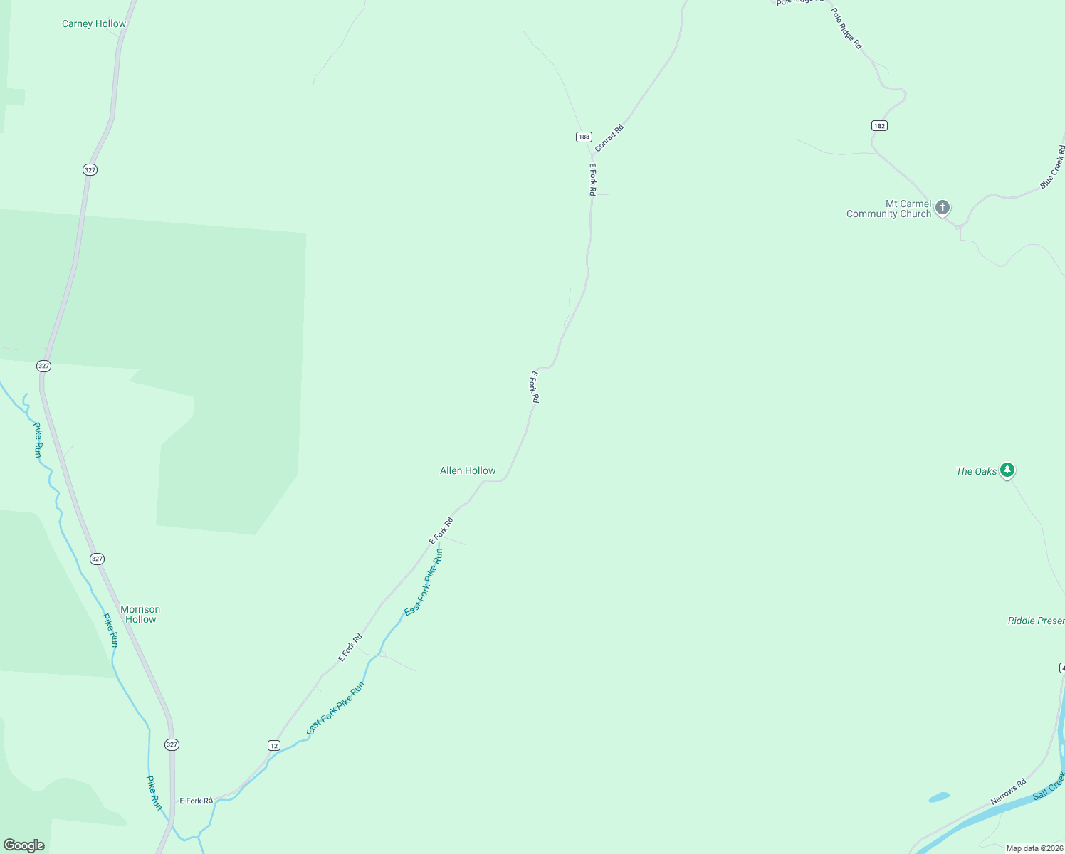 map of restaurants, bars, coffee shops, grocery stores, and more near 25496 East Fork Road in South Bloomingville