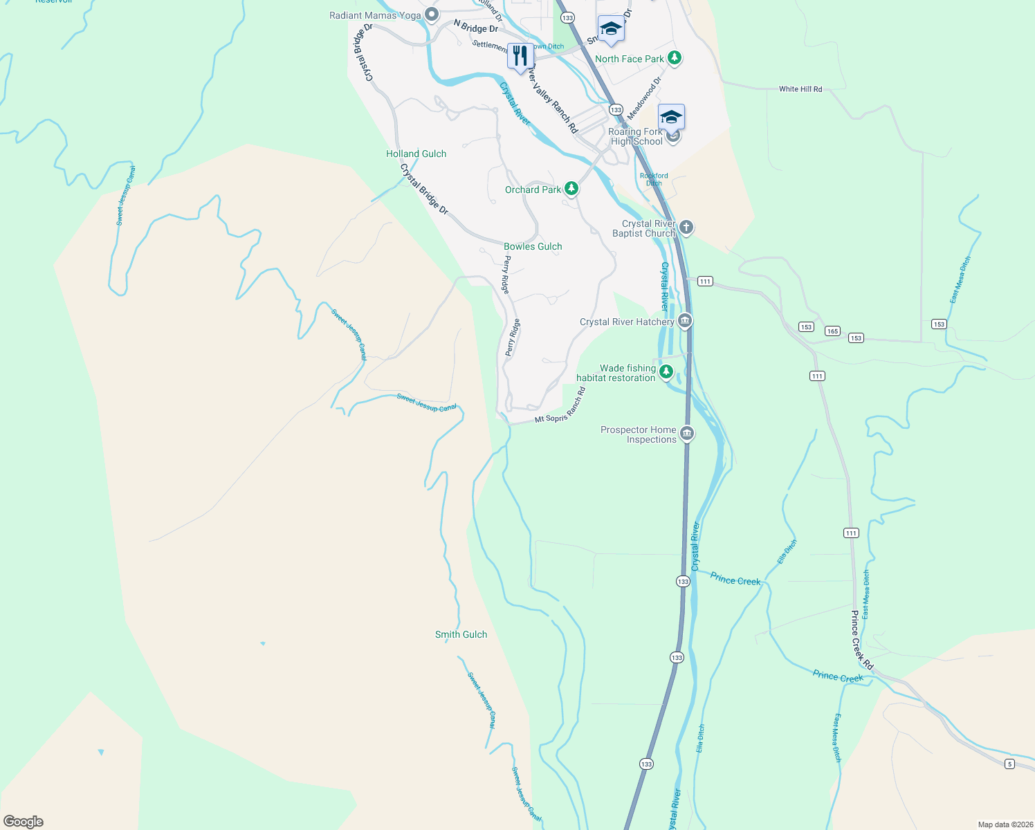 map of restaurants, bars, coffee shops, grocery stores, and more near 870 Perry Ridge in Carbondale