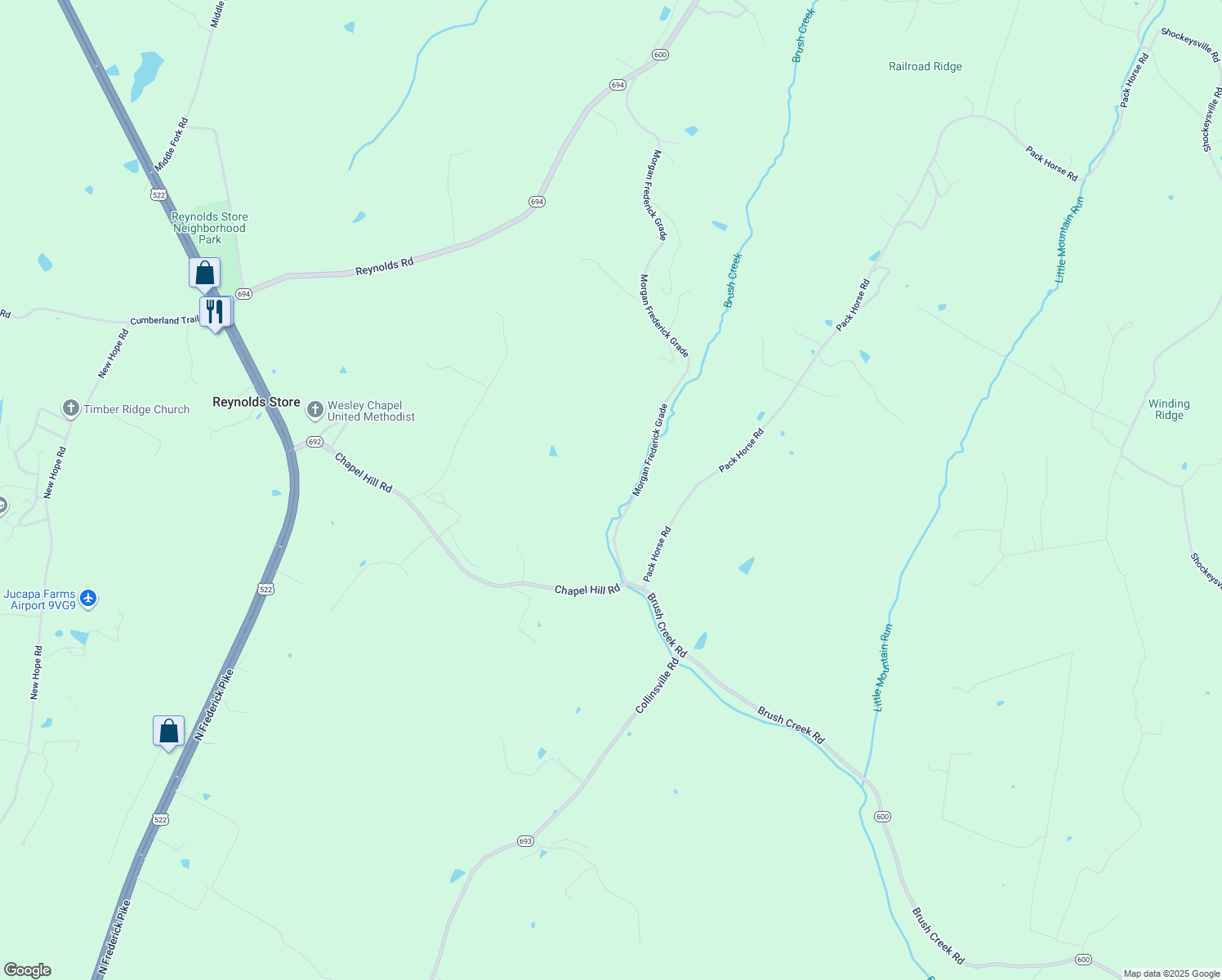 map of restaurants, bars, coffee shops, grocery stores, and more near 1577 Morgan Frederick Grade in Cross Junction