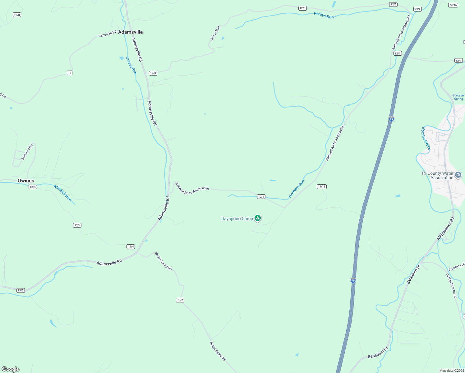 map of restaurants, bars, coffee shops, grocery stores, and more near 545 Hornors Run Road in Shinnston