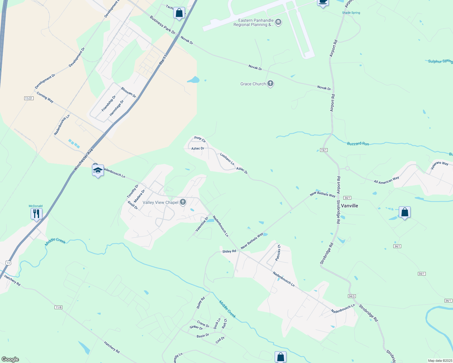 map of restaurants, bars, coffee shops, grocery stores, and more near in Martinsburg