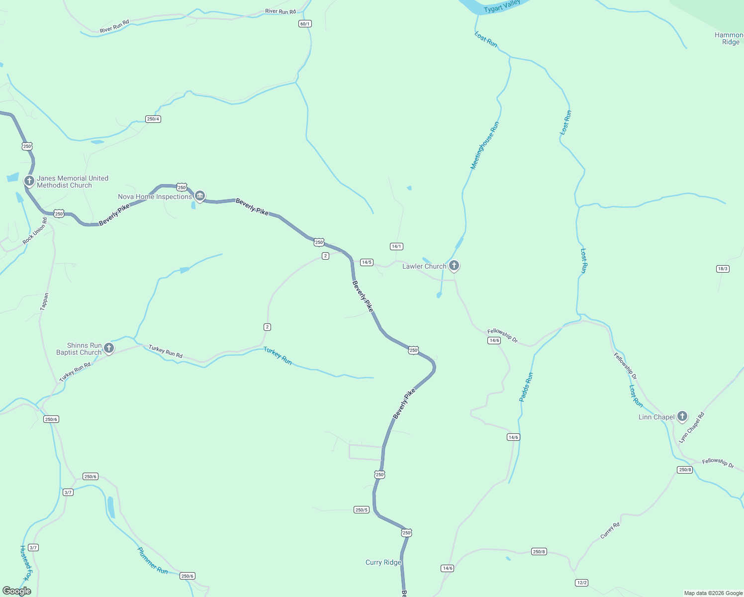 map of restaurants, bars, coffee shops, grocery stores, and more near 4600 Beverly Pike in Grafton
