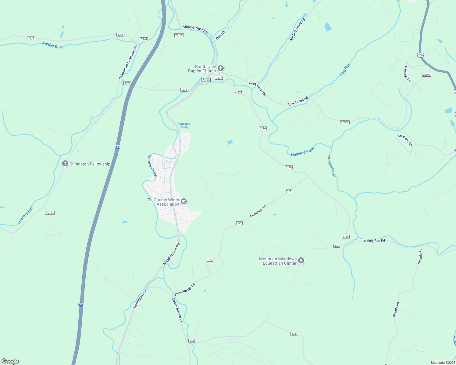map of restaurants, bars, coffee shops, grocery stores, and more near 766 Crestview Acres Drive in Shinnston