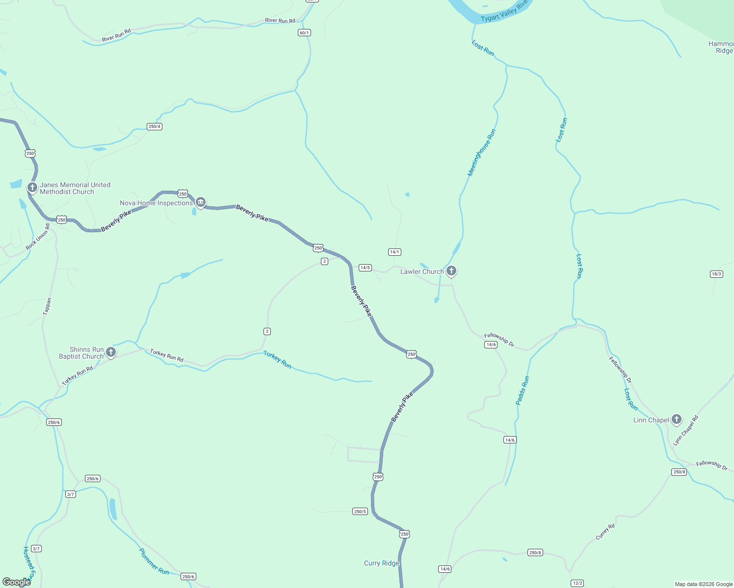 map of restaurants, bars, coffee shops, grocery stores, and more near 4600 Beverly Pike in Grafton