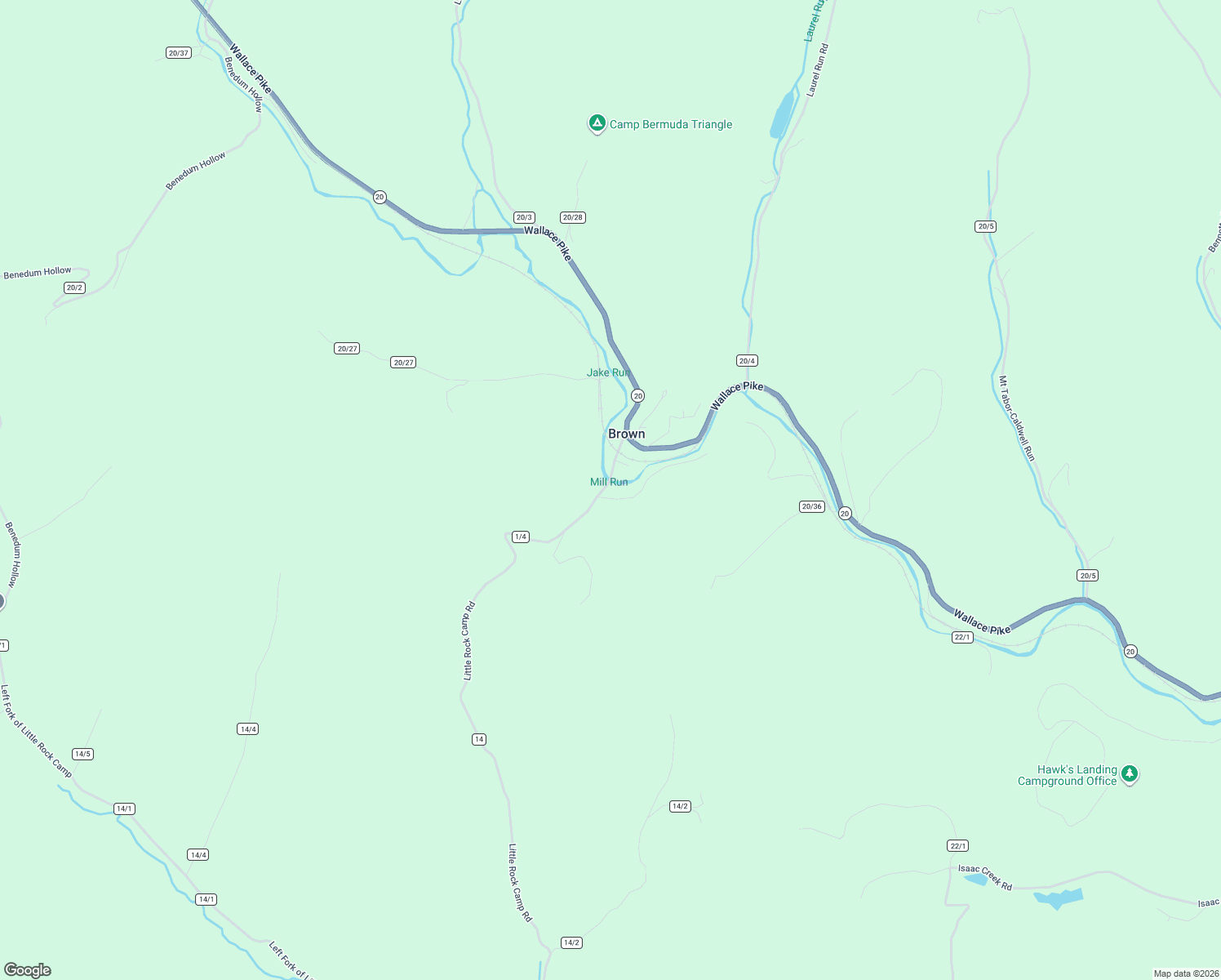 map of restaurants, bars, coffee shops, grocery stores, and more near 1906 Brown Road in Wallace