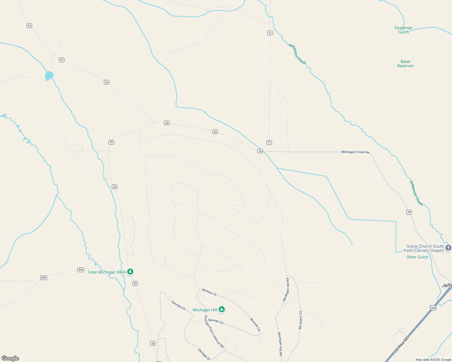 map of restaurants, bars, coffee shops, grocery stores, and more near 146 Selkirk Lane in Jefferson