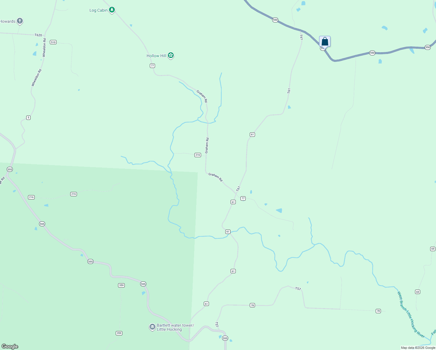 map of restaurants, bars, coffee shops, grocery stores, and more near 1951 Graham Road in Cutler