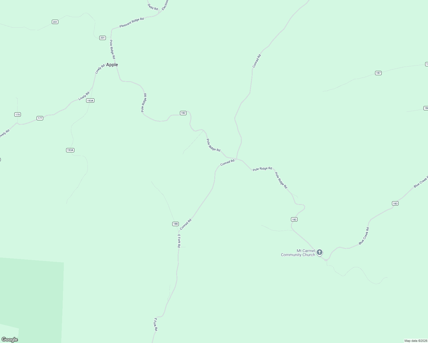 map of restaurants, bars, coffee shops, grocery stores, and more near 24205 Conrad Road in Laurelville