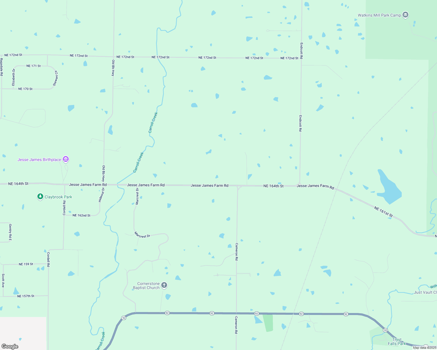 map of restaurants, bars, coffee shops, grocery stores, and more near 23220 Northeast 164th Street in Kearney