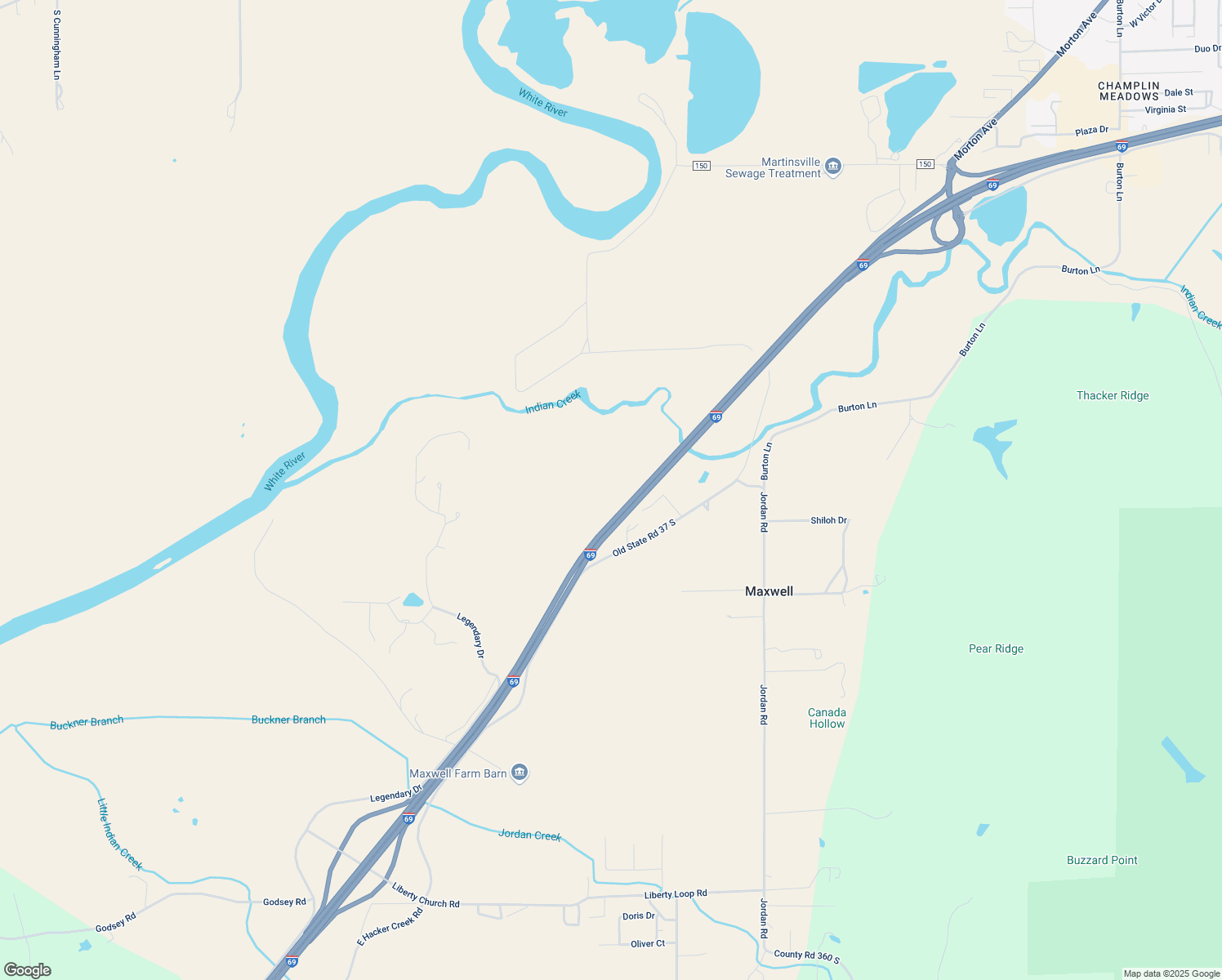 map of restaurants, bars, coffee shops, grocery stores, and more near 2450 Old State Road 37 South in Martinsville