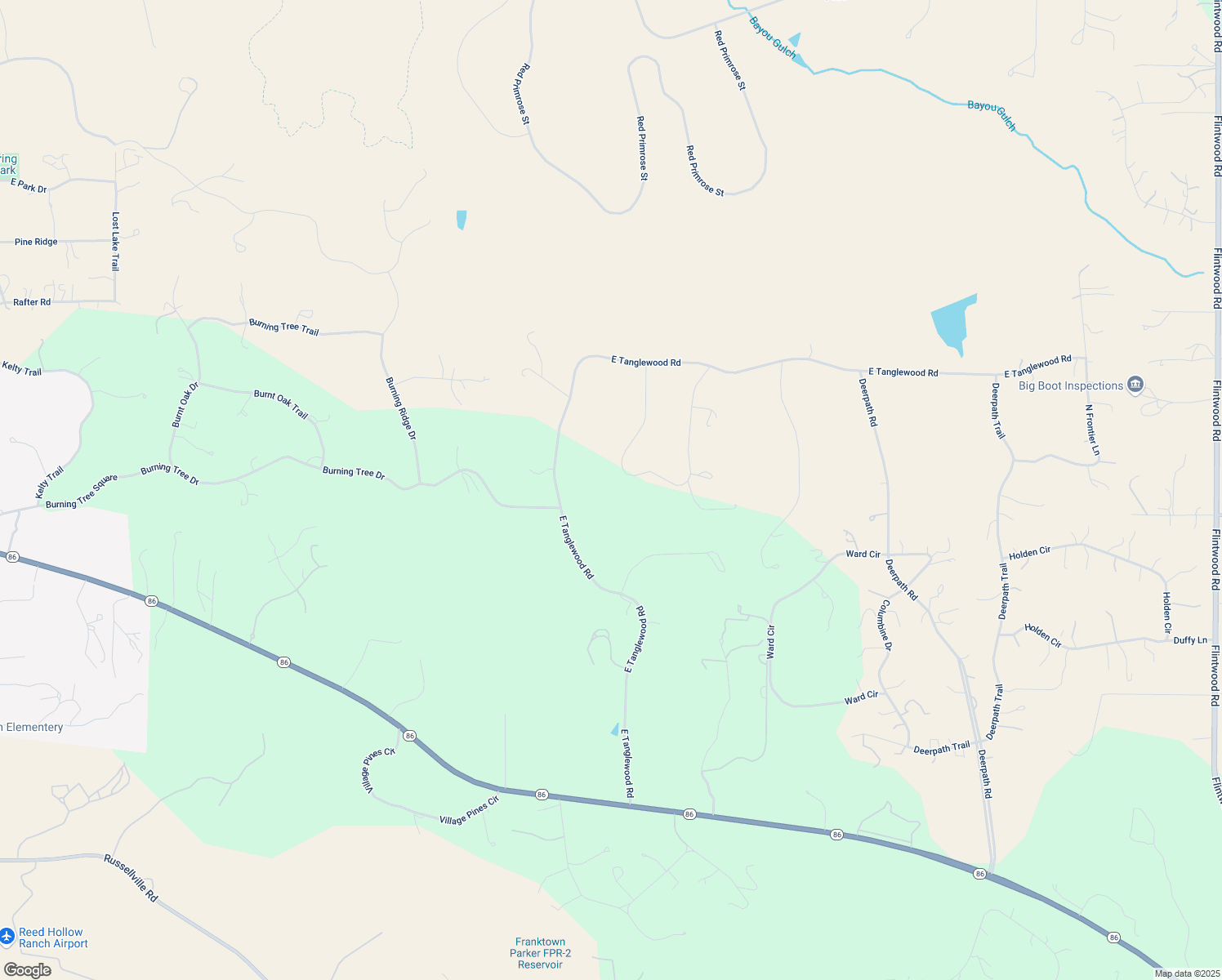 map of restaurants, bars, coffee shops, grocery stores, and more near 2239 Meadow Green Circle in Franktown