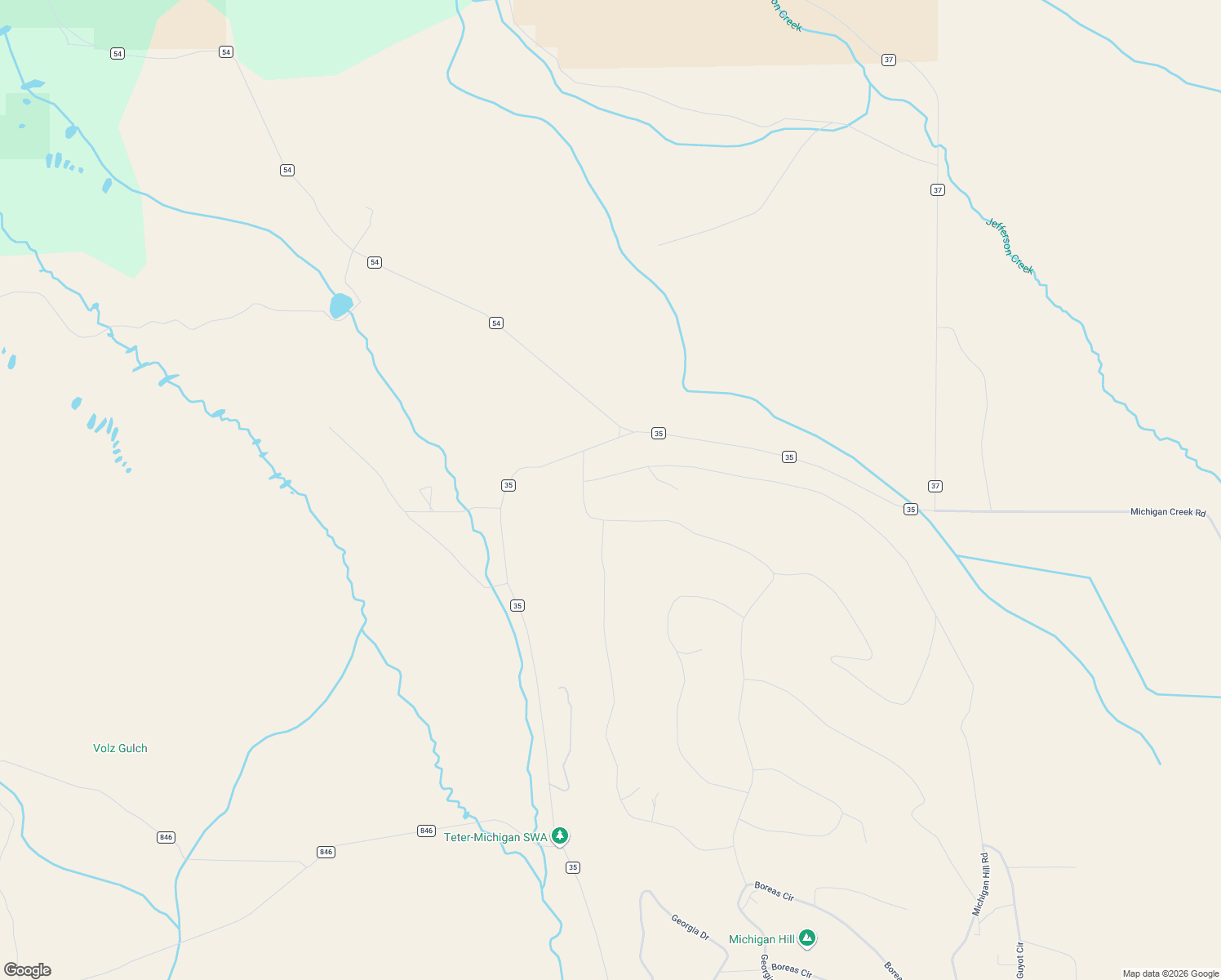 map of restaurants, bars, coffee shops, grocery stores, and more near 106 Georgia Pass Lookout Road in Jefferson