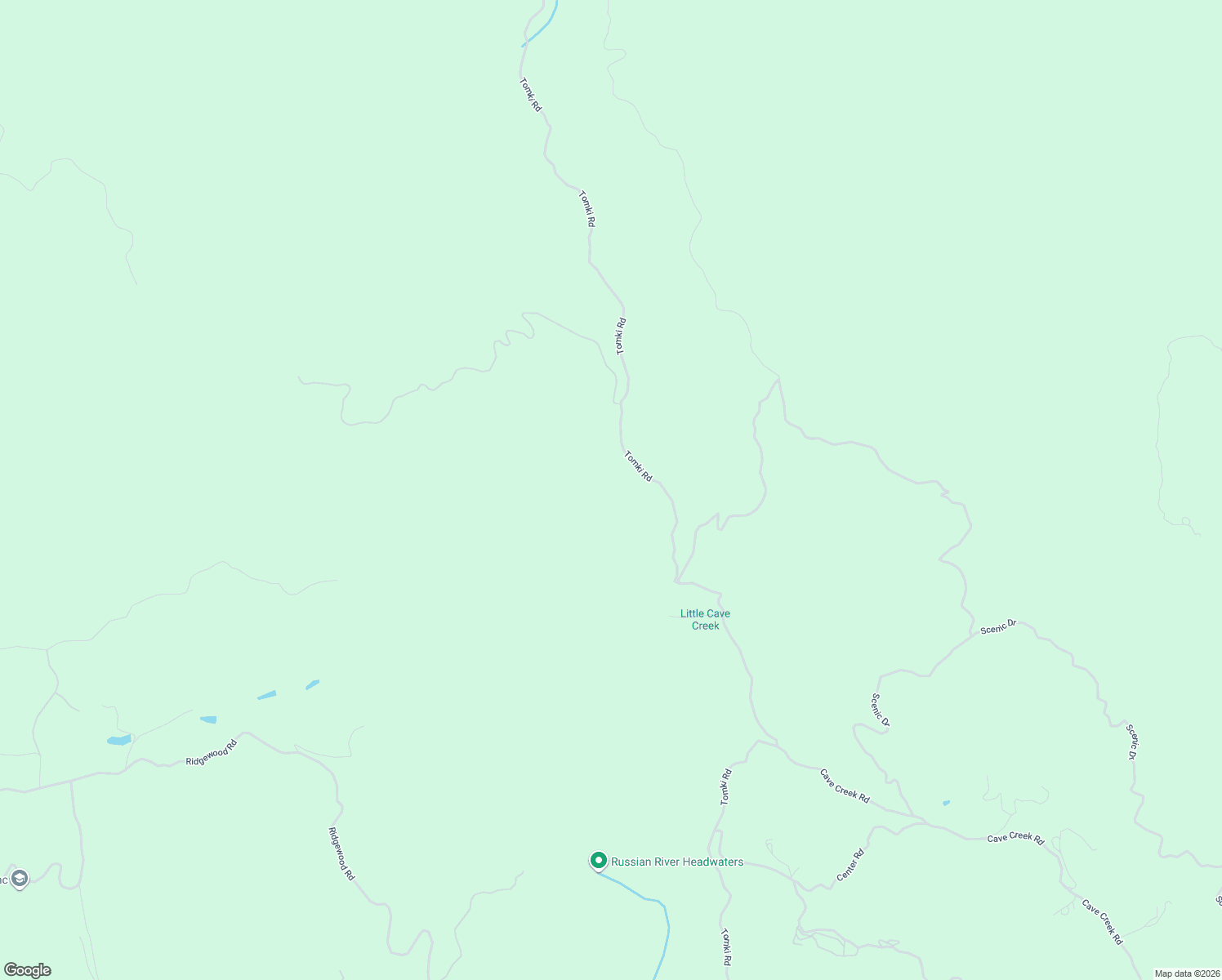 map of restaurants, bars, coffee shops, grocery stores, and more near 18574 Tomki Road in Redwood Valley
