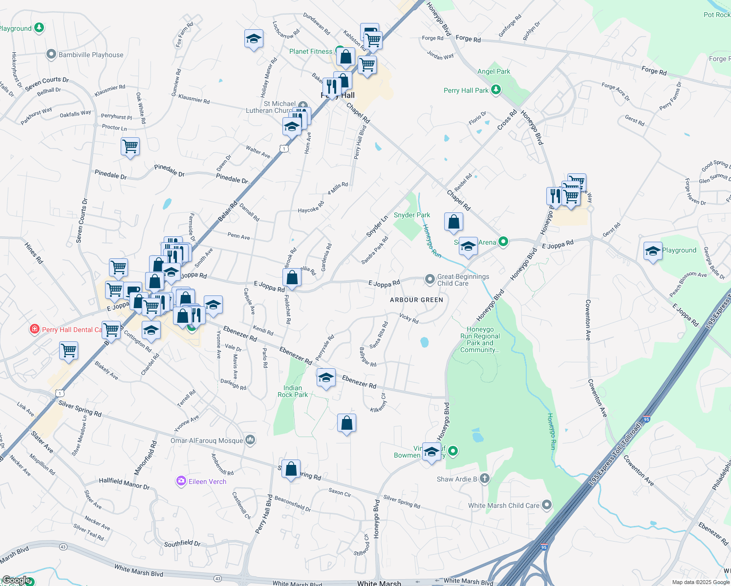 map of restaurants, bars, coffee shops, grocery stores, and more near 25 Glasshouse Garth in Nottingham