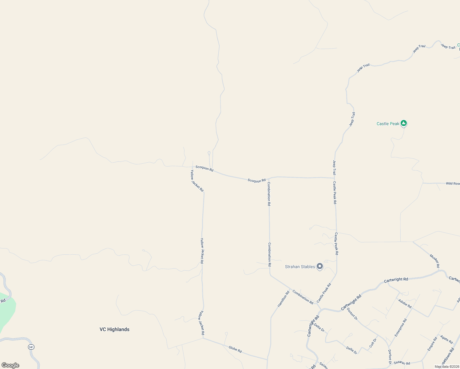 map of restaurants, bars, coffee shops, grocery stores, and more near Scorpion Road in Reno