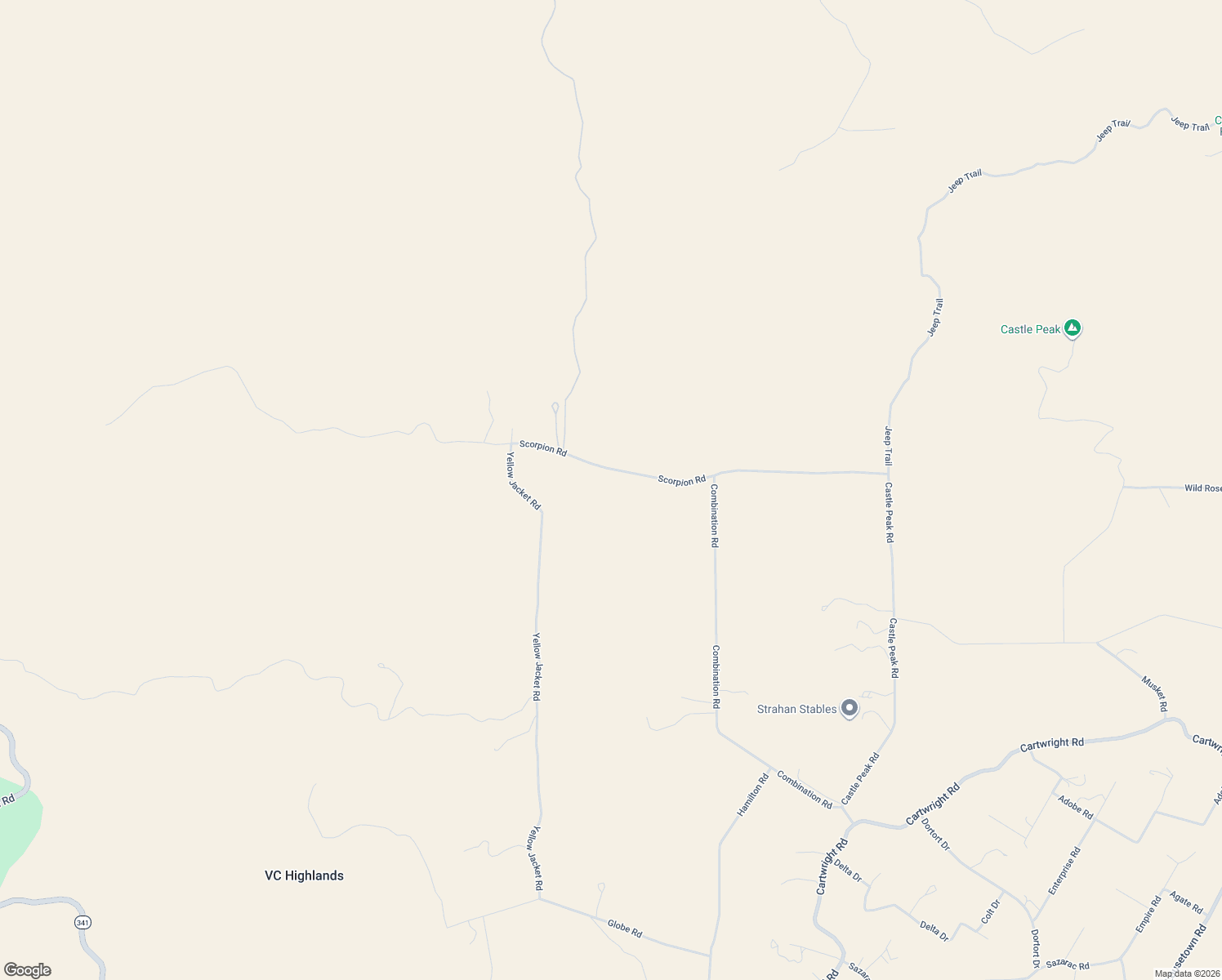 map of restaurants, bars, coffee shops, grocery stores, and more near Scorpion Road in Reno