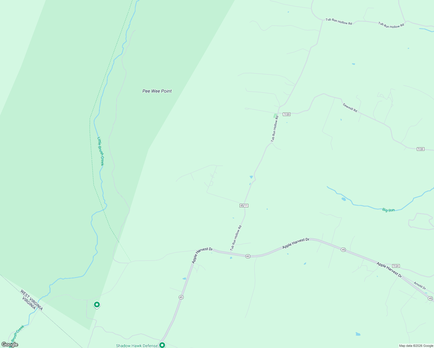 map of restaurants, bars, coffee shops, grocery stores, and more near 458 Peewee Lane in Hedgesville