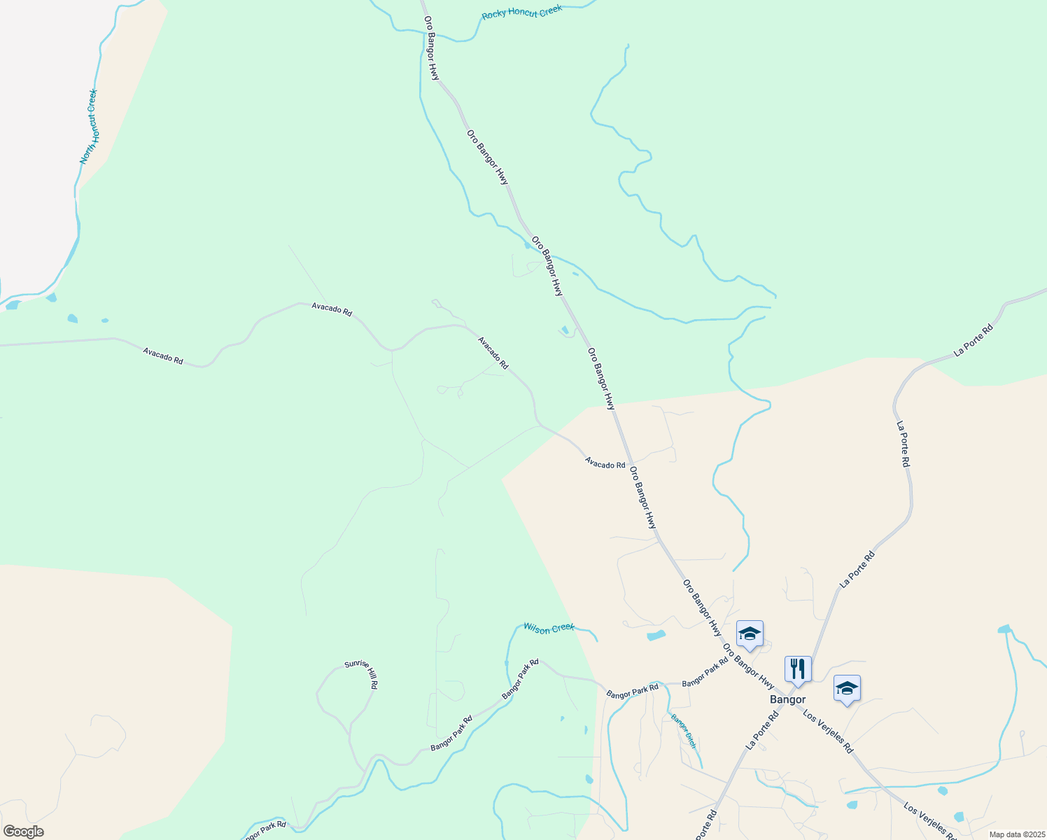 map of restaurants, bars, coffee shops, grocery stores, and more near 0 Orange Avenue in Oroville
