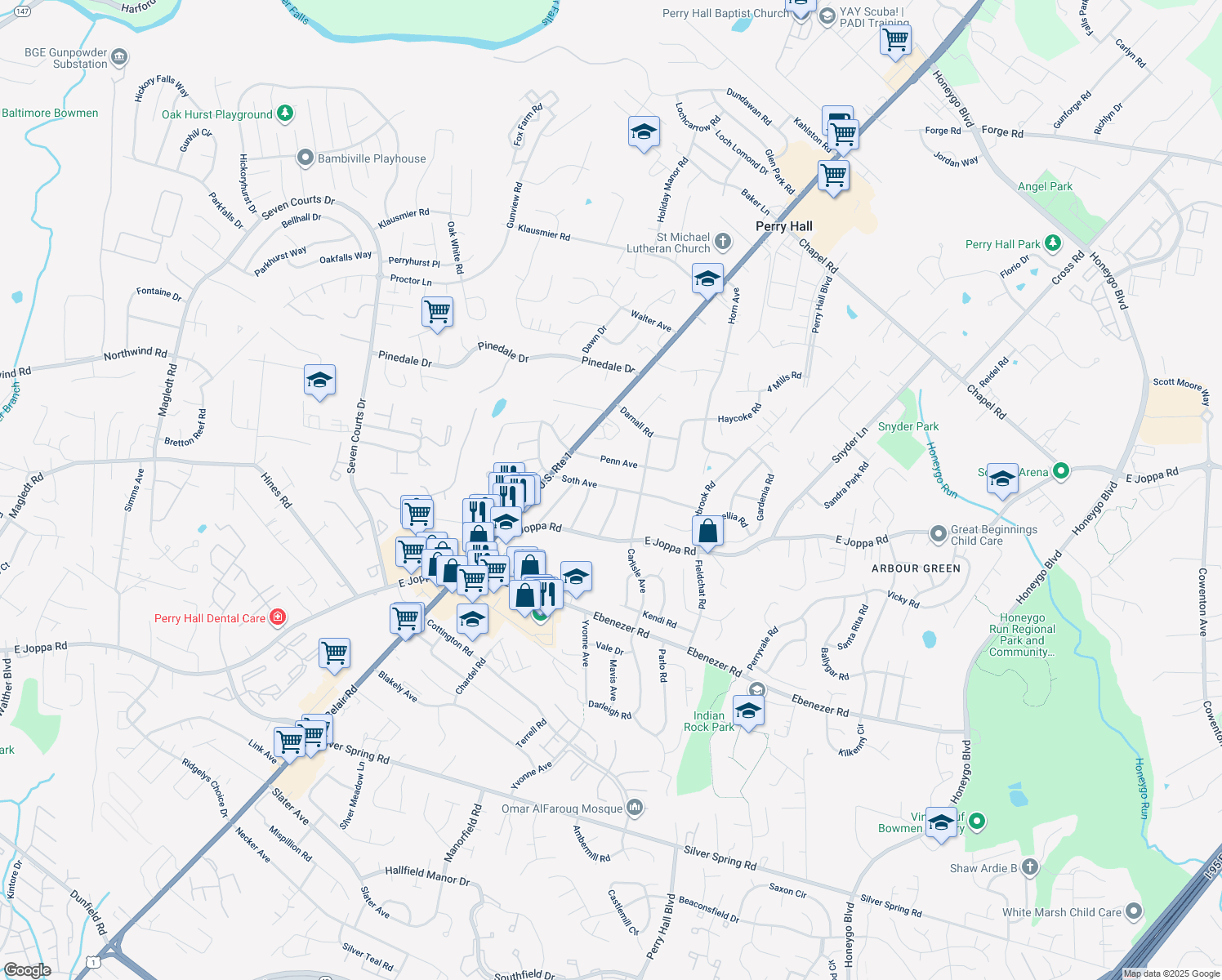 map of restaurants, bars, coffee shops, grocery stores, and more near 4223 Soth Avenue in Nottingham