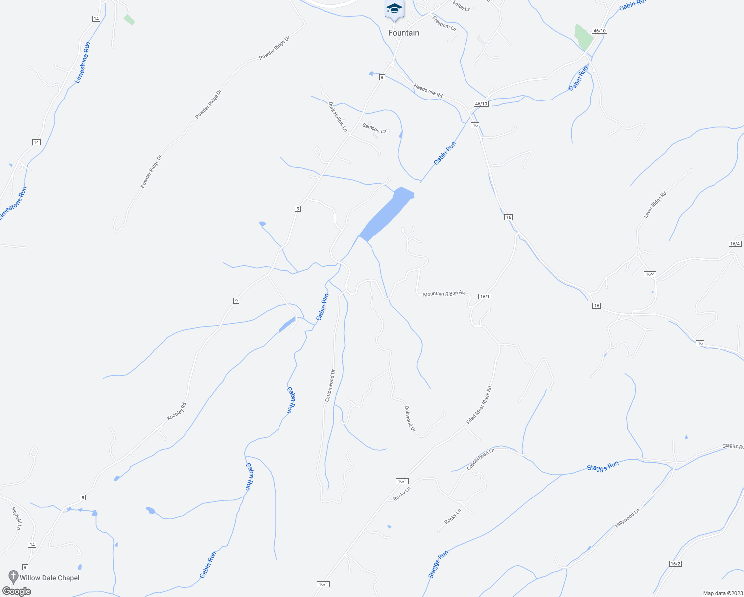 map of restaurants, bars, coffee shops, grocery stores, and more near Oakwood Drive in Keyser